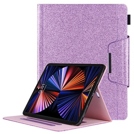 Kortspor Design Vegansk Læder Stand Tablet Cover med Auto Wake / Sleep iPad Pro 12.9 (2022) / (2021) / (2020) / (2018) - Lilla