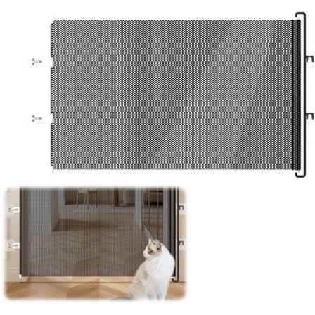 Rullegitter til trapper, børnegitter, kæledyrsdør til hunde/katte, babysikkerhedslåge, egnet til døre og trapper, trækkes 9 cm tilbage, sparer plads, 