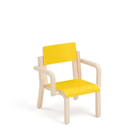 Stol DANTE, med armstöd, höjd: 260 mm, laminat, björk/gul