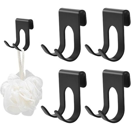 4-pak Rakhylde Kroge, Aluminium Brusehylde til Barbermaskine, Borefri Håndklædekrog, Selvklæbende Kroge til Badeværelse og Køkken
