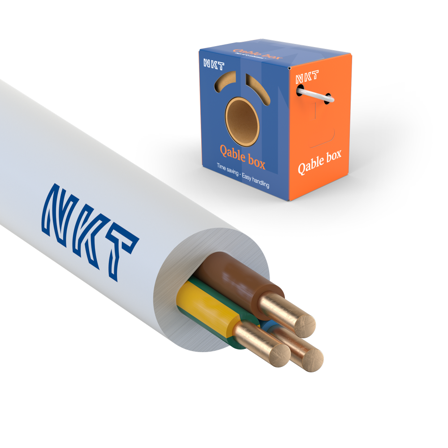 NKT EXQ XTRA Installasjonskabel 3G 2,5 mm², 300/500 V 50 m, kartong, Stikkontakter & kabler