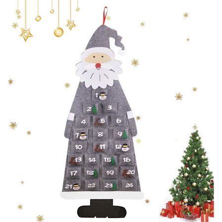 Filt Adventskalender, Kan Fyllas Med DIY Filt Advents Jul Tyg,