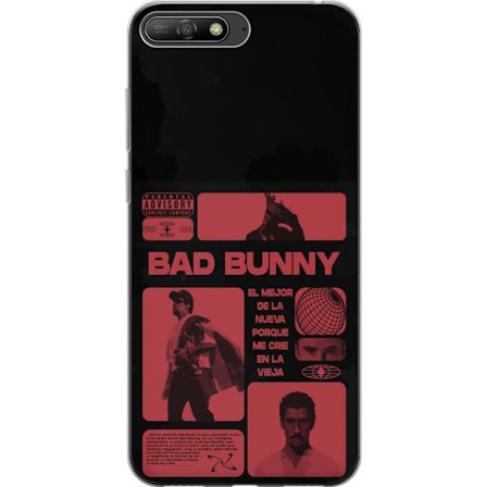 Kompatibel Mobilcover til Huawei Y6 (2018) Bad Bunny NFL-inspireret skjoldlogo med amerikansk fodbold og stjerner