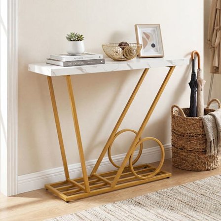 COSWAY Moderni Sisäänkäyntipöytä, Metallikehys 100 x 29,5 x 81 cm (P x L x K) Olohuoneeseen, Käytävään, Sisäänkäyntiin