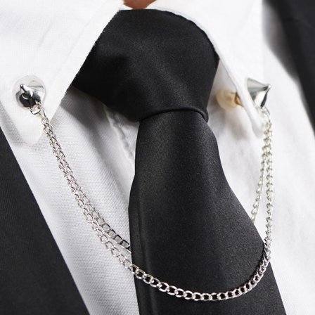 Corrente de Colarinho Prateada com Tachas para homens - Alfinetes e barras de colarinho