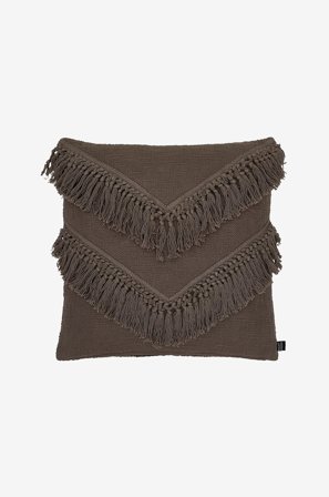 Eightmood - Tyynynpäällinen Fringles 50x50 cm - Ruskea - Koristetyynyt & tyynynpäälliset - - Homeroom