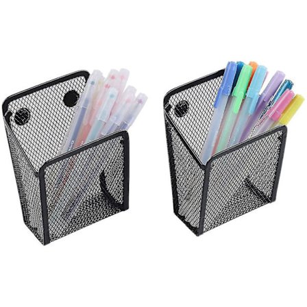 2-pakks magnetisk blyantstativ, nettlagring kurv arrangør med ekstra sterk magnet