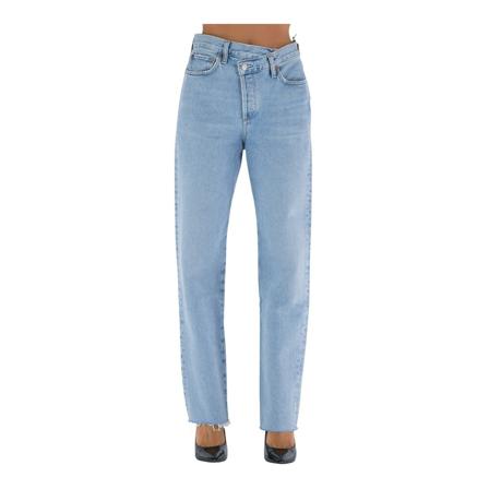 Agolde, Straight Jeans Blauw, Dames, Maat:W24,Katoen