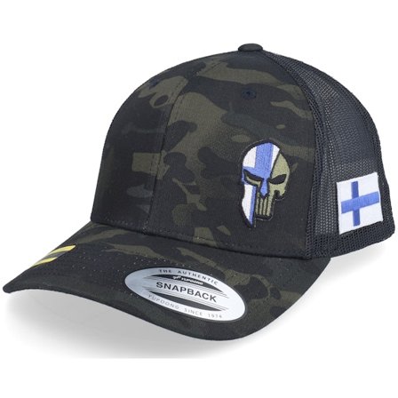 Army Head - Camo trucker Caps - Finland Army Skull Multicam Black Trucker @ Hatstore
