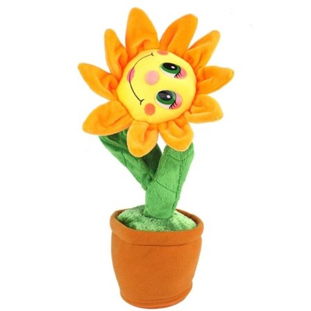Sång dans solros leksak mjuk plysch kul kreativ elektrisk solros plysch