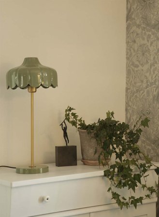 Wells bordlampe H50 - mosegrønn/gull