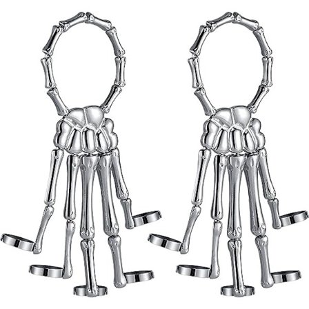 2 st Skull Skeleton Halloween Hand Armband med Metallring H