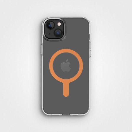 Dark Peach - Abnehmbarer MagSafe-Ring & Klares Handyhüllen-Bundle, iPhone 15 Plus