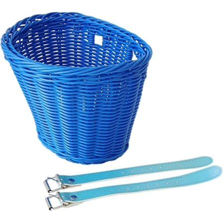 Handgjord Cykelkorg i Rotting, Skoterkorg, Korg, Barncykelväska Balanscykel, Cykelkorg Tillbehör, Blå