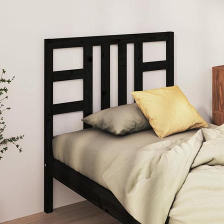 Vidaxl Sänggavel Svart 106x4x100 Cm Massiv Furu Svart