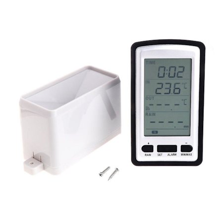 Trådløs Regnmåler Værsentral Innendørs/utendørs Temperaturregistrering