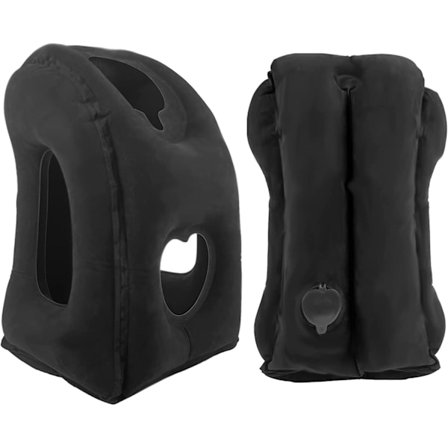 Bärbar rese kudde uppblåsbar, huvud nackstöd kudde wit