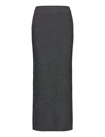 Monki Rib Knit Maxi Skirt - Black - S