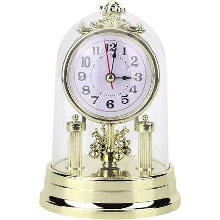 Antik bordur, retro rundt lydløst vækkeur, digital vægur i europæisk retrostil til stuen