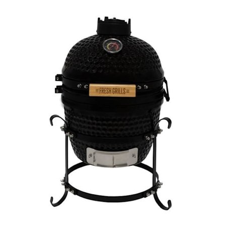 Grill - MONSTERSHOP - Mini Kamado BBQ Keramik 33 cm - Svart - Oöverträffad mångsidighet - Träkol