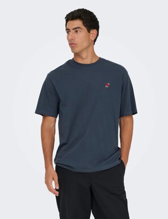 ONLY & SONS Onsfred Life Opt 4 Rlx Ss Tee Vd - Red - M