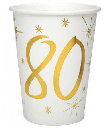 Muggar Vit & Guld 80 år, 10-pack