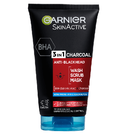Garnier SkinActive Pure Active Intensive 3-in-1 Charcoal Rengöring Unisex 150 ML
