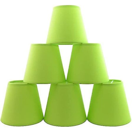 Sæt af 6 Klipskærme Stearinlyskroner Æblegrøn