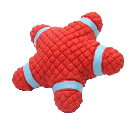 Punainen lateksinen meritähti koiranlelu, joka pitää ääntä (punainen)