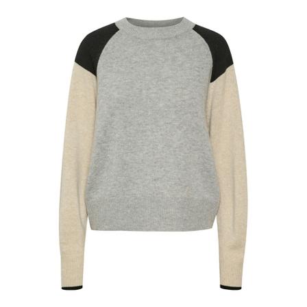 Part Two Round-neck Strik Grå, Dame Striktrøjer