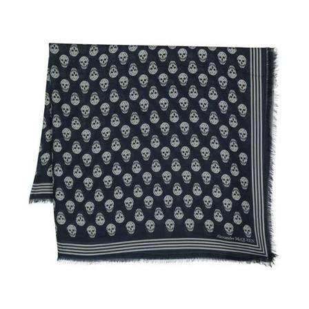 Alexander McQueen, Silky Scarves Blauw, Heren, Maat:ONE Size