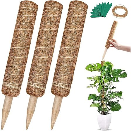 Stor 41,7" Moss Pole för växter 3 17,7" Stapelbar Monstera Plan