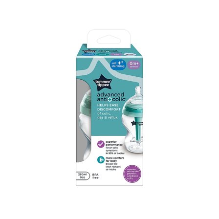 Tommee Tippee Sutteflaske Anti-kolik Slow/ 0+ mdr., Børn & Forældre, Sutteflasker & Tilbehør, Sutteflasker