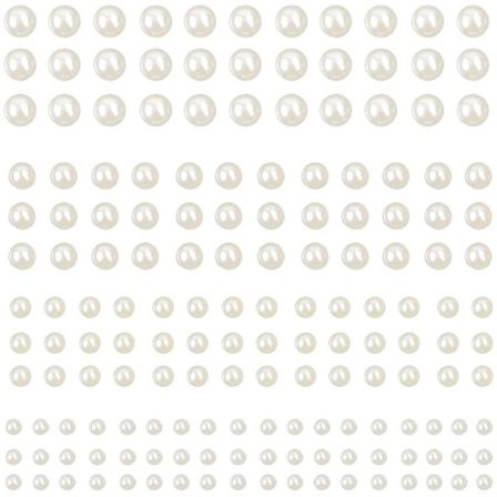 Självhäftande pärlor 990 st vita pärlor runda pärlor pärlor för smycken för mobil