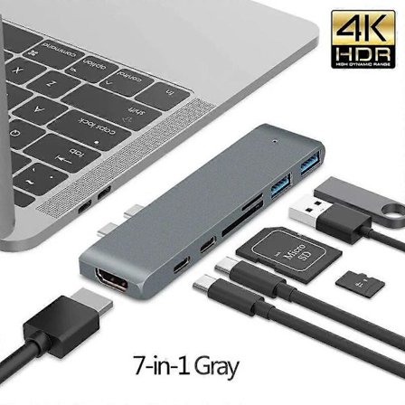 USB 3.1 Typ C Hub Till HDMI-kompatibel Adapter 4K Thunderbolt 3 USB C Hub med Usb3.0 TF SD-kortläsare Slot PD för MacBook Air Pro M1
