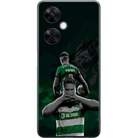 Kompatibel Mobilcover til OnePlus Nord CE3 Neonmotiv med teksten "Gaming er i mit DNA" på en blå og rød murvæg med en lysende DNA-spiral.