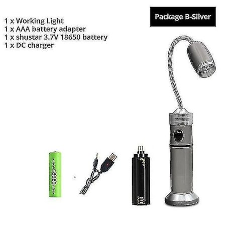 Laddningsbar LED-ficklampa Arbetslampa Grill 3 lägen