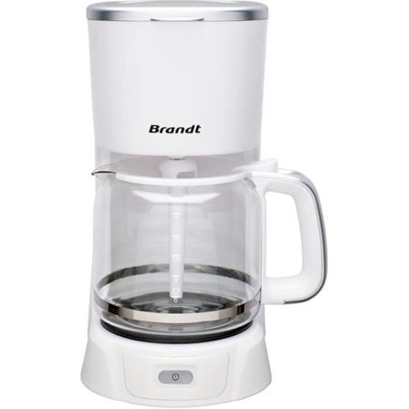 Elektrisk kaffemaskine - BRANDT - CAF1318S - Hvid og sølv - 1,8 L - 1100 W - 18 kopper