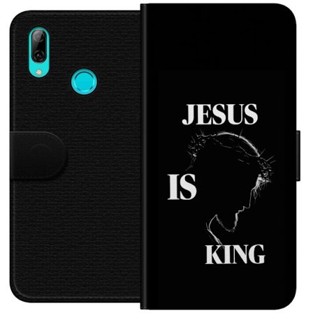 Yhteensopiva Lompakkokotelo Huawei P smart 2019 Värikkäitä kawaii-hahmoja pinottuna pystysuunnassa violetilla taustalla, pehmeillä muodoilla ja leikki