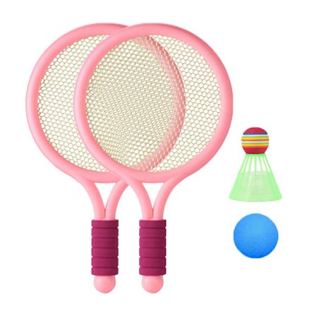 Børne Badminton Ketsæt Forbedre Koordination Tennis Ketsjere til Udendørs Have Spil Pink