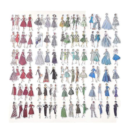 160 st Vintage Människor Dekaler för Journalföring Scrapbooking, Retro Mode Flickor Kvinnor Washi Dekaler