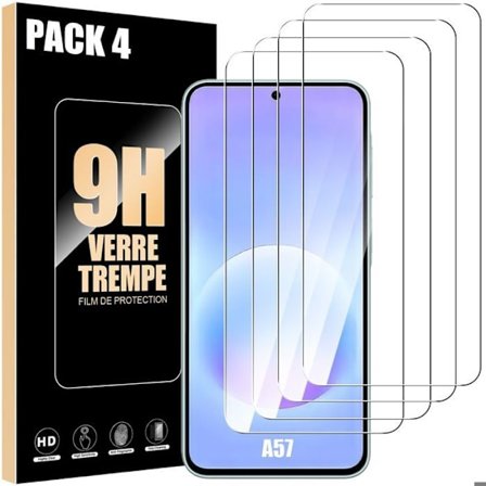 4x Tempereret Glas til Samsung Galaxy A57 5G - Stødabsorberende Ridsefast Transparent 9H