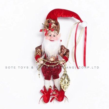 Jul Dukker Nisser Anheng Ornament Smilende Ansikt Like Mark Robert Fylt Alv Plysj Leker