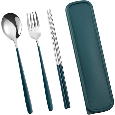 Bestikksett Gjenbrukbar Skje Spisepinner Gaffel Bærbart Bestikk Koreansk Stil Servise Gaffel Skje Spisepinner Med Etui For Campi
