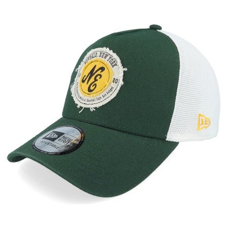 New Era - Grønn trucker Caps - Ne Washed Dark Green/White Trucker @ Hatstore