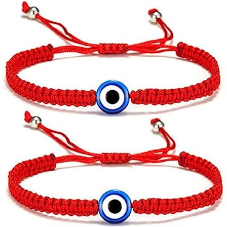 2-Pack Demon Eye Double Ball Blue Eye Evil Eye Red Rope Hand Bra