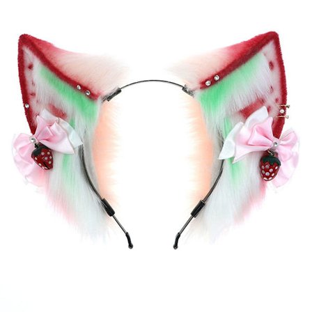 Jordbærrev Katt Lang Pels Ører Hår Hodeplagg Ulv Dyr Anime KLB