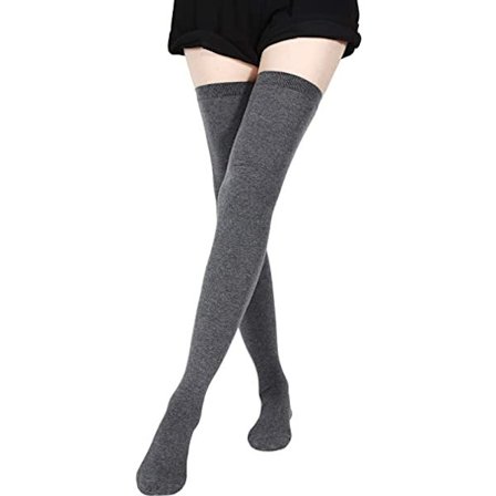 Kvinners ekstra lange lårhøye sokker tynne striper rørtights over kneet sokker casual høye støvletter 2 par