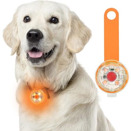 Sikkerhets-LED-blinklys for hunder (gul), katter - USB-oppladbar LED-hundelight, 3 blinkemodus
