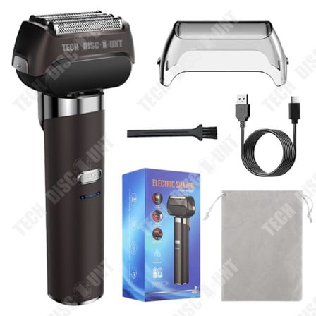 Elektrisk rakapparat - TECH DISCOUNT - TD - 4 blad - Vattentålighet IPX7 - Autonomi 2 månader
